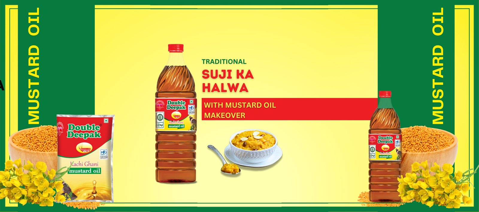 Double Deepak - Traditional Suji Ka Halwa with Mustard Oil Makeover